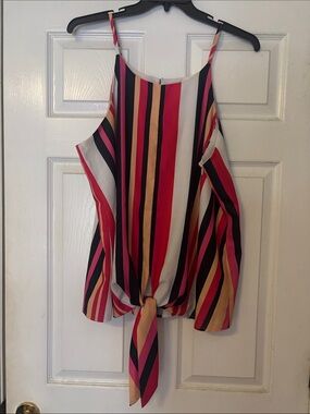 Striped Tie-Front Camisole in Multicolor
